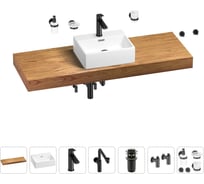 Комплект мебели для ванной комнаты с раковиной Wellsee Genuine Tree 201018472