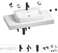 Комплект мебели для ванной комнаты с раковиной Wellsee Genuine Tree 201018132