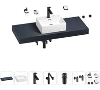 Комплект мебели для ванной комнаты с раковиной Wellsee Genuine Tree 201018402