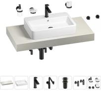 Комплект мебели для ванной комнаты с раковиной Wellsee Genuine Tree 201018092