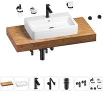 Комплект мебели для ванной комнаты Wellsee Genuine Tree с раковиной 201018112
