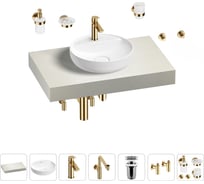 Комплект мебели для ванной комнаты с раковиной Wellsee Genuine Tree 201016593