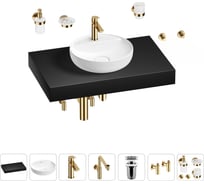 Комплект мебели для ванной комнаты с раковиной Wellsee Genuine Tree 201016643