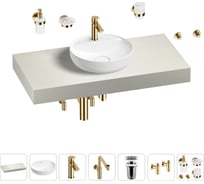 Комплект мебели для ванной комнаты с раковиной Wellsee Genuine Tree 201016653