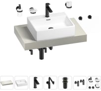 Комплект мебели для ванной комнаты с раковиной Wellsee Genuine Tree 201018512