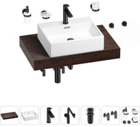 Комплект мебели для ванной комнаты с раковиной Wellsee Genuine Tree 201018542