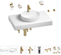 Комплект мебели для ванной комнаты с раковиной Wellsee Genuine Tree 201016633