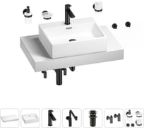 Комплект мебели для ванной комнаты Wellsee Genuine Tree с раковиной 201018552