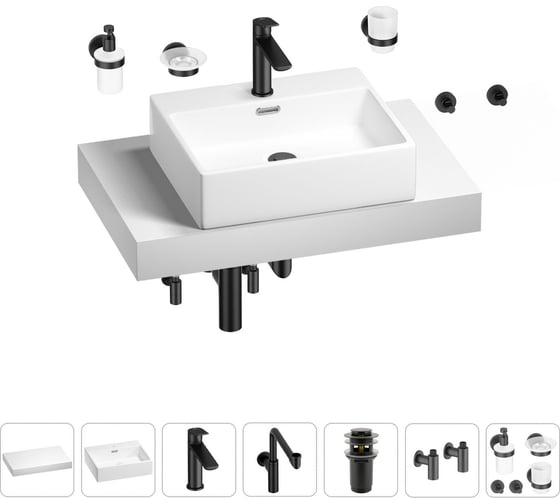 Комплект мебели для ванной комнаты Wellsee Genuine Tree с раковиной 201018552