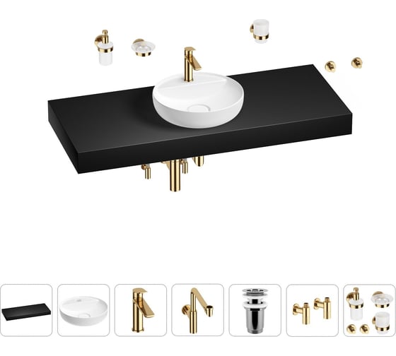 Комплект мебели для ванной комнаты с раковиной Wellsee Genuine Tree 201016763 1