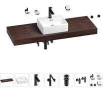 Комплект мебели для ванной комнаты с раковиной Wellsee Genuine Tree 201018482