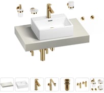 Комплект мебели для ванной комнаты с раковиной Wellsee Genuine Tree 201018273