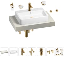 Комплект мебели для ванной комнаты с раковиной Wellsee Genuine Tree 201018033