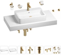 Комплект мебели для ванной комнаты с раковиной Wellsee Genuine Tree 201018133