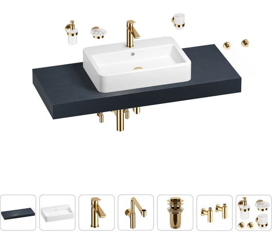 Комплект мебели для ванной комнаты с раковиной Wellsee Genuine Tree 201018163 1