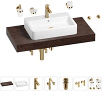 Комплект мебели для ванной комнаты с раковиной Wellsee Genuine Tree 201018123