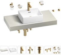 Комплект мебели для ванной комнаты с раковиной Wellsee Genuine Tree 201018333