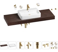 Комплект мебели для ванной комнаты с раковиной Wellsee Genuine Tree 201018243