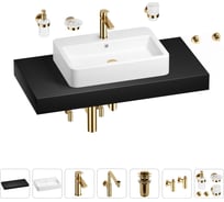 Комплект мебели для ванной комнаты с раковиной Wellsee Genuine Tree 201018143