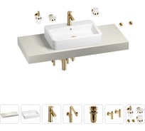 Комплект мебели для ванной комнаты с раковиной Wellsee Genuine Tree 201018153