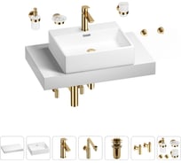 Комплект мебели для ванной комнаты Wellsee Genuine Tree с раковиной 201018553