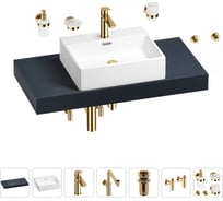 Комплект мебели для ванной комнаты с раковиной Wellsee Genuine Tree 201018583