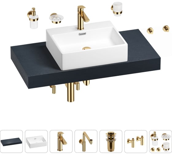 Комплект мебели для ванной комнаты с раковиной Wellsee Genuine Tree 201018583 1