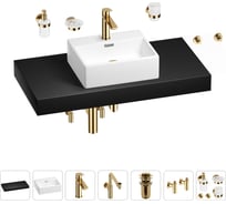 Комплект мебели для ванной комнаты с раковиной Wellsee Genuine Tree 201018383