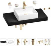 Комплект мебели для ванной комнаты с раковиной Wellsee Genuine Tree 201018623