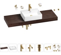 Комплект мебели для ванной комнаты с раковиной Wellsee Genuine Tree 201018723