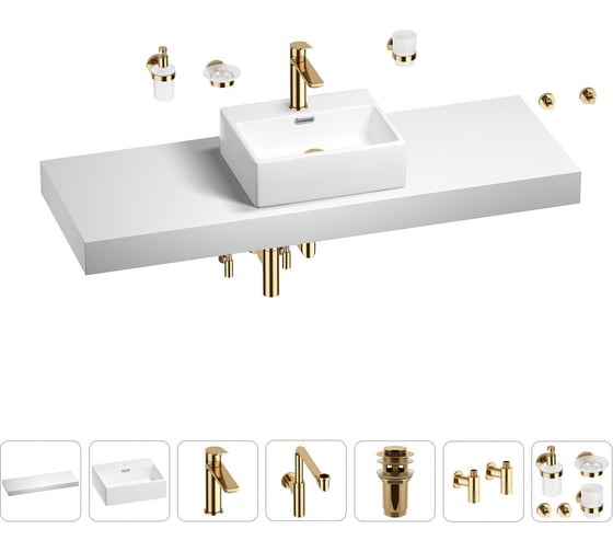 Комплект мебели для ванной комнаты Wellsee Genuine Tree с раковиной 201018493 1