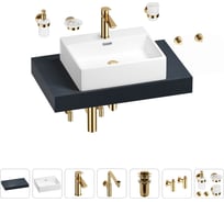 Комплект мебели для ванной комнаты Wellsee Genuine Tree с раковиной 201018523