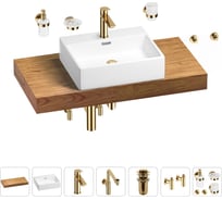 Комплект мебели для ванной комнаты Wellsee Genuine Tree с раковиной 201018593