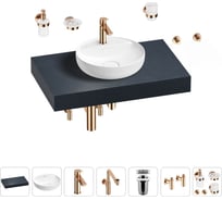 Комплект мебели для ванной комнаты Wellsee Genuine Tree с раковиной 201016604