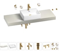 Комплект мебели для ванной комнаты с раковиной Wellsee Genuine Tree 201018693