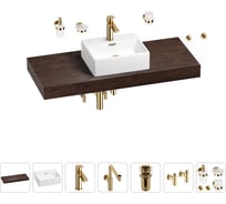 Комплект мебели для ванной комнаты с раковиной Wellsee Genuine Tree 201018423