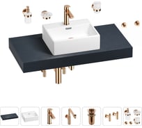 Комплект мебели для ванной комнаты с раковиной Wellsee Genuine Tree 201018344