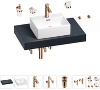 Комплект мебели для ванной комнаты Wellsee Genuine Tree с раковиной 201018284