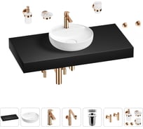 Комплект мебели для ванной комнаты с раковиной Wellsee Genuine Tree 201016704