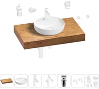 Комплект мебели для ванной комнаты с раковиной Wellsee Genuine Tree 201016615