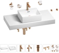 Комплект мебели для ванной комнаты с раковиной Wellsee Genuine Tree 201018374