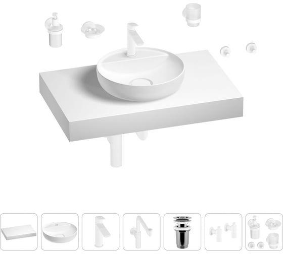 Комплект мебели для ванной комнаты с раковиной Wellsee Genuine Tree 201016635 1