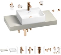 Комплект мебели для ванной комнаты с раковиной Wellsee Genuine Tree 201018574