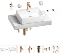 Комплект мебели для ванной комнаты Wellsee Genuine Tree с раковиной 201018554