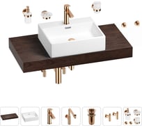 Комплект мебели для ванной комнаты с раковиной Wellsee Genuine Tree 201018604