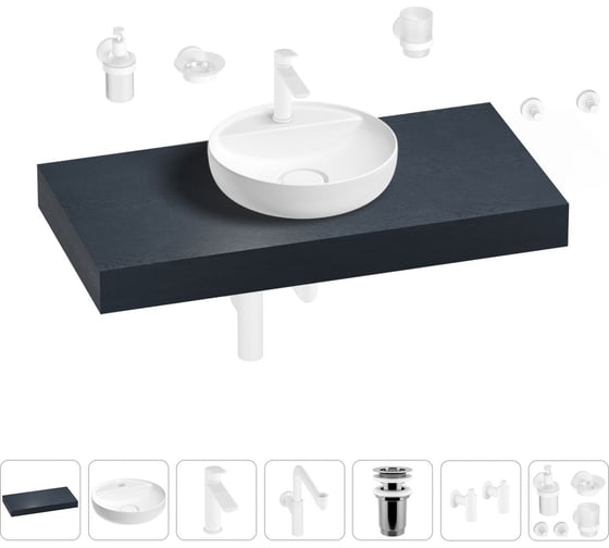 Комплект мебели для ванной комнаты с раковиной Wellsee Genuine Tree 201016665 1