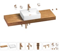 Комплект мебели для ванной комнаты с раковиной Wellsee Genuine Tree 201018714