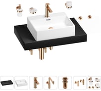 Комплект мебели для ванной комнаты с раковиной Wellsee Genuine Tree 201018564