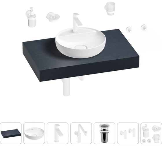 Комплект мебели для ванной комнаты Wellsee Genuine Tree с раковиной 201016605 1