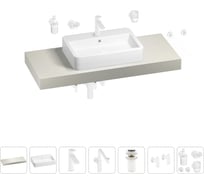 Комплект мебели для ванной комнаты с раковиной Wellsee Genuine Tree 201018155